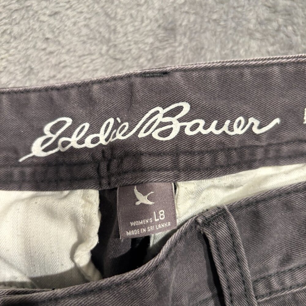 Eddie Bauer Women's Size 8L 30x34 Legendary Gray Cotton Straight Leg Chino Pants - Picture 7 of 10